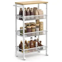 VASAGLE Beistellwagen, Küchenwagen schmal, Nischenregal, 22 x 45,5 x
