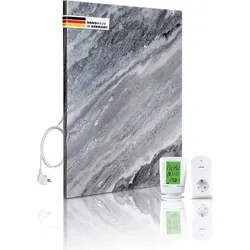 Marwona Naturstein Infrarotheizung 500 Watt inkl. Digitalthermostat I Energiesparende Infrarot Wandheizung I 5 Jahre Garantie I Made in Germany I Qarama