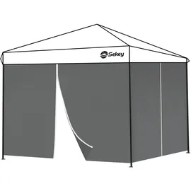 Sekey Seitenwände für Pavillon 3x3 2 Stück 3 x 3 m Grau