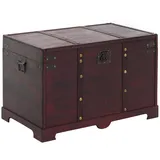 Mendler Holztruhe Holzbox Schatztruhe Valence Antikoptik 49x77x47cm ~ eckig