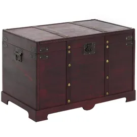 Mendler Holztruhe Holzbox Schatztruhe Valence Antikoptik 49x77x47cm ~ eckig