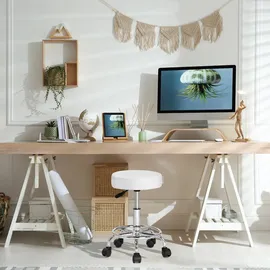 CASARIA Rollhocker weiß/silber