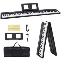 vidaXL Klavier 88Tasten Klavier Elektrisches Keyboard mit Notenständer Faltbar (1-St) 22 cm x 127 cm x 6.5 cm