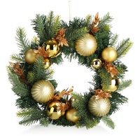 Türkranz Weihnachten - Adventskranz mit Christbaumkugeln & Zweigen - 30cm