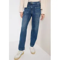 Cecil Wide Leg Patch Pocket Jeans mid Blue Used wash 36 - 36W / 30L