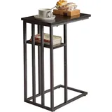 LuxusKollektion Beistelltisch Beistelltisch C-Form Laptoptisch Rollen Metallgestell Industrie-Design