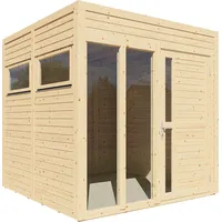 BERTILO Gartenhaus Cubus 2 Office - 19 mm naturbelassen