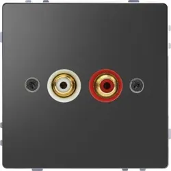 Merten MEG4350-6034 Steckdose für Audio Anschluss, Anthrazit, System Design MEG43506034