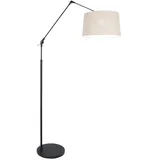 Steinhauer Gelenkleuchte Stehleuchte Standlampe Leinen grau schwarz verstellbar Wohnzimmer