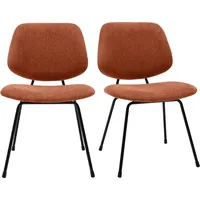 miliboo Design-Stuhl Stoff rot 2er Set