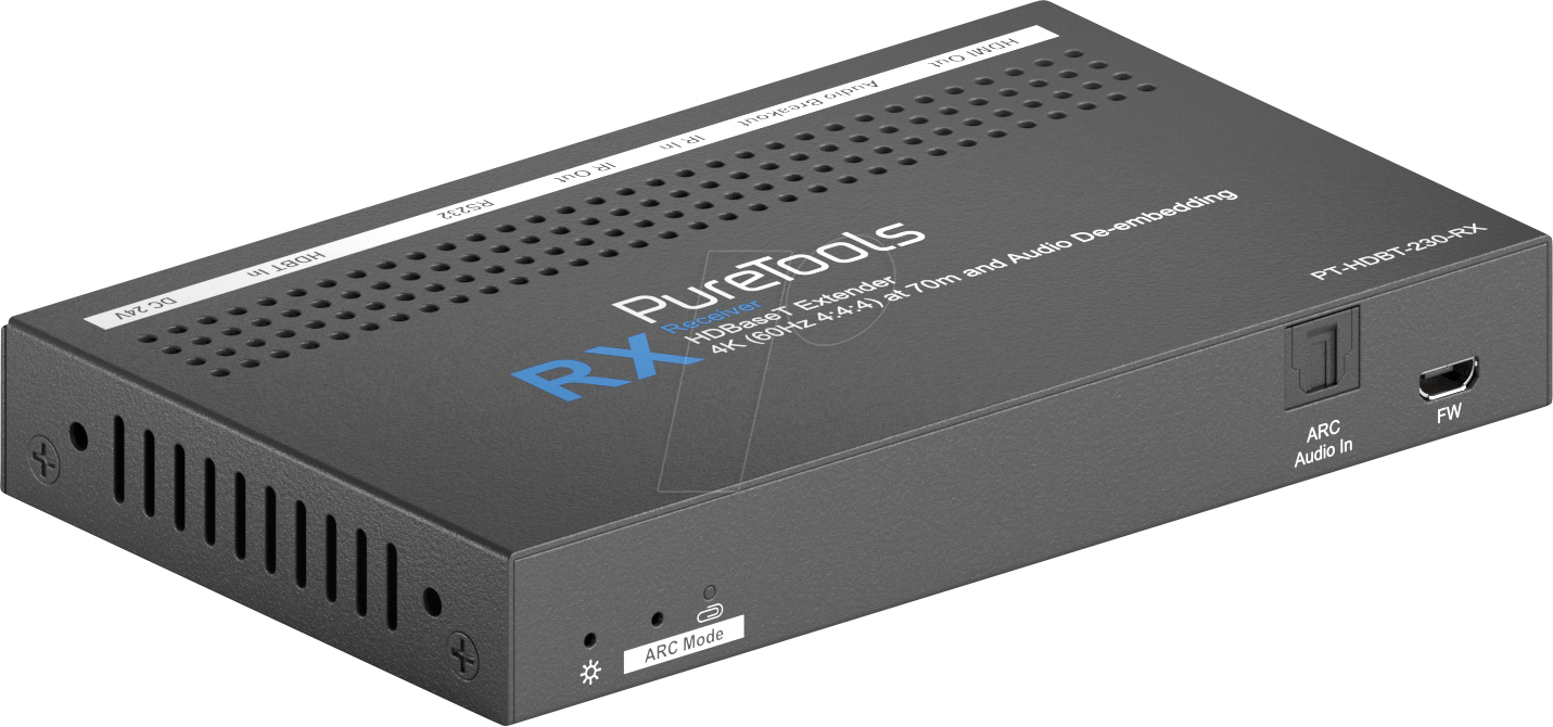 PURE HDBT-230-RX - PureTools - 18G HDBaseT Receiver mit ARC und Audio-Breakout