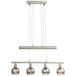 GLOBO LIGHTING Hängeleuchte »ROMAN«, nickelfarben, inkl. Leuchtmittel, Breite: 8,5 cm - grau