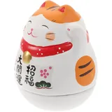 ABOOFAN Katzenschmuck Daruma Tischdeko Winkekatze Deko Katzenfigur Winkekatze Ornament Wackelspielzeug Katze Tierfigur Katzenfiguren Ornament Kind Keramik Japanischer Stil Baby