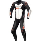 Alpinestars GP Force Chaser 1-Teiler Motorrad Lederkombi, schwarz-weiss-rot, Größe 52 für Männer