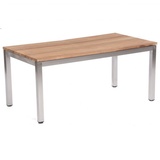 SonnenPartner Ausziehtisch Magister 170/280x90 cm Edel stahl / Old Teak natur SonnenPartner