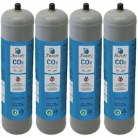 Bellerofonte Co2 Einweg Zylinder Vorratsflasche mit 600 gr Füllung E290 Kohlesäure Gewinde M11x1 für Wassersprudler, Kühlaggregate und Trinkwasserspender, 4 Stücke