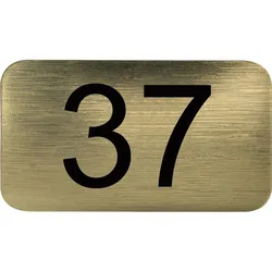 Nummernschild selbstklebend, 35 x 20 mm, Type 37, Kunststoff gold metallic