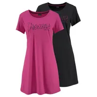 VIVANCE DREAMS Damen Sleepshirt pink, schwarz Gr.44/46