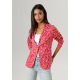 Aniston SELECTED Kurzblazer mit fantasievollem Jacquardmuster, Gr. 36, fuchsia-orange-türkis, , 87228539-36