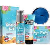 Summer Foot Premium Frauen Set I Beinhaltet Fußmaske für Frauen, Black Head Maske, Hyaluron Serum und Augenpads I Geschenkset Frauen