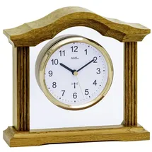 AMS Funk-Tischuhr 5139/4 - Massivholzgehäuse eichelackiert - Braun