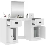 vidaXL Schminktisch mit Spiegel Weiß 130x50x132,5 cm