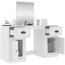 vidaXL Schminktisch Mit Spiegel Weiß 130x50x132,5 cm)