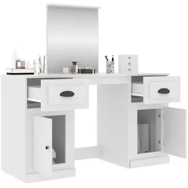 vidaXL Schminktisch Mit Spiegel Weiß 130x50x132,5 cm)