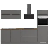 Impuls Küchen Küchenzeile IBZ4280L7 280 cm Grafit ohne E-Geräte