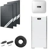 Photovoltaik-Paket 5 kWp mit Huawei Wechselrichter 5 kW + Stromspeicher 15,0 kWh, 12 Solarmodulen Glas-Glas full black (* 0% MwSt. gem. §12 Abs. 3 UstG)