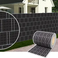 Plantiflex Sichtschutz Rolle 35m blickdicht PVC Zaunfolie Sichtschutzfolie Windschutz für Doppelstabmatten Zaun Sichtschutzrolle - Rattan-Anthrazit