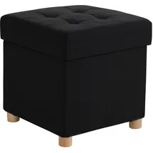 Relaxdays Hocker mit Stauraum Polyester 38 x 38 x 38 cm Schwarz