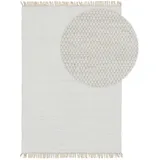 KUNSTLOFT Teppich, Weiß, Textil, Beton Optik, Rechteckig, 200x1 cm, Gots, für Fußbodenheizung geeignet, Teppiche & Böden, Teppiche, Naturteppiche