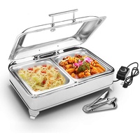 Warmhaltebehälter Essen, Chafing Dish, Speisewärmer, Warmhalteplatte, Buffetwärmer - Elektrisch, 9L, Wärmebehälter um Fleisch u Gemüse Warm zu Haltengn1/2