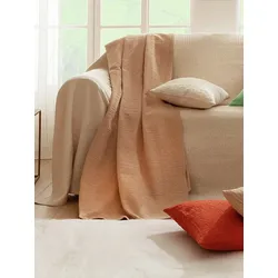 Überwurf für Couch und Bett ca. 250x270cm Hagemann beige