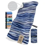NirvanaShape Strandtuch Reise Handtuch Strandtuch XXL - Strandhandtuch, Mikrofaser Badetuch blau