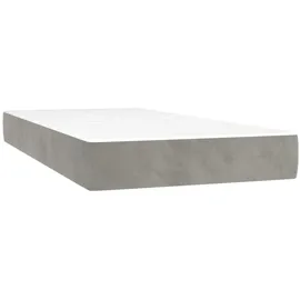 vidaXL Boxspringbett mit Matratze & LED Hellgrau 200x200 cm Samt