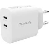 Nevox 45W Dual USB-C PD-Ladegerät GaN weiß