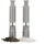 Relaxdays Pfeffermühle 2er Set Edelstahl Silber unbefüllt