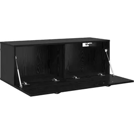 vidaXL Wandschrank Schwarz Eichen-Optik 100 x 36,5 x 35 cm