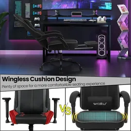 Woltu Gaming-Stuhl Schwarz