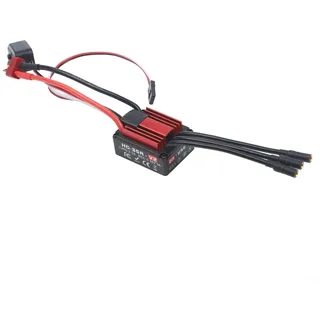Zeroupshop HG35A 35A Brushless ESC Waterproof for 1:18 RC Cars, 2-3S LiPo/4-9S NiMH, Sensorless Speed Controller with BEC 5.38V/3A, External Programming Port for Off-Road Buggy Truck(C)