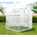 Westmann Aluminium Gewächshaus Flora 66 Silber | 192x192x201 cm