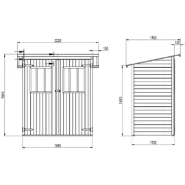 Alpholz Zimowit 1,94 x 1,18 m Natur