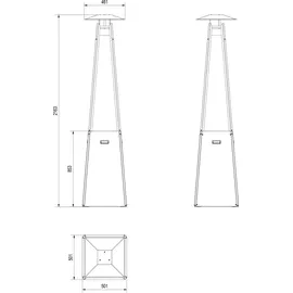 Kratki Umbrella Gasheizstrahler 12 kW schwarz