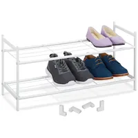 Relaxdays Metall Schuhregal, 2 Ebenen, stapelbar, Flur Schuhgestell HBT