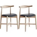 Hammel Furniture Findahl Holzstuhl Leder Beige/Schwarz