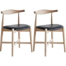Hammel Furniture Findahl Holzstuhl Leder Beige/Schwarz