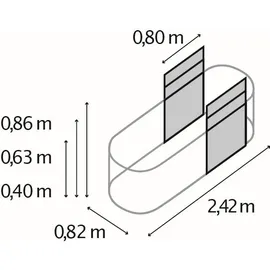 Vitavia Terra Erweiterung 63 cm Höhe alublank