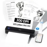 iDPRT MT610 Tragbarer Drucker, kabellos für unterwegs, Bluetooth-Thermodrucker unterstützt die Größen A4 und A5, 300 DPI, tintenloser Drucker für den Heimgebrauch,